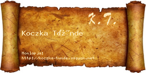 Koczka Tünde névjegykártya