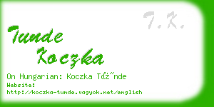 tunde koczka business card